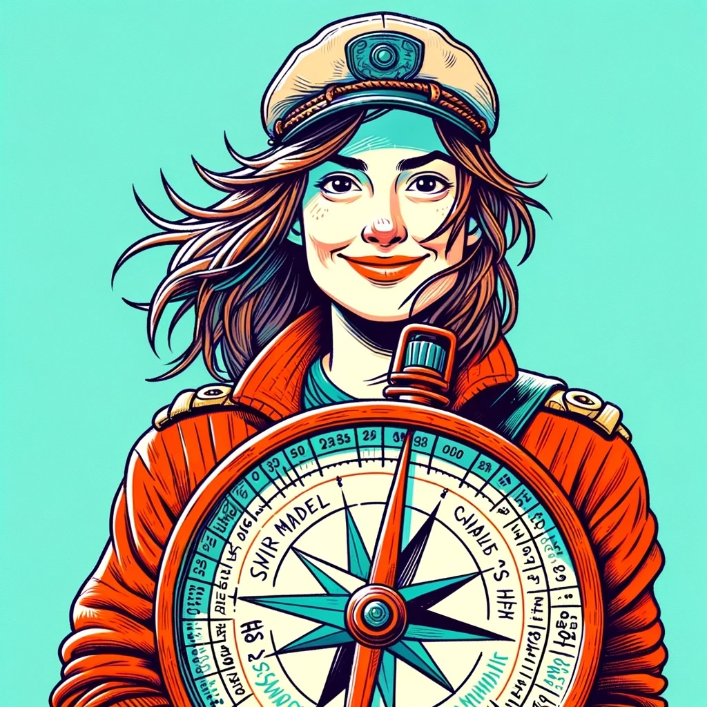 Kapitätin mit Kompass