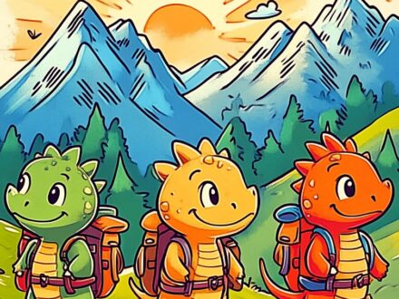 Drachen wandern in den Bergen